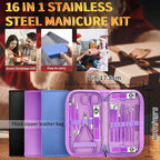 Manicure Set 16Pcs Nail Clippers Set Manicure Kit Professional Stainless Steel - Image 6