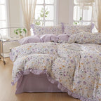 mixinni Floral Duvet Cover Set Full Size, 100% Cotton 3-Piece Bedding Set by mixinni