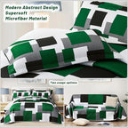 Tyrot 3 Piece Green Quilt Set California King Size Black Grey White Geometric - Image 3