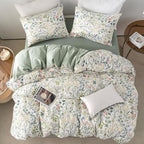 mixinni Flower Duvet Cover Twin XL Size, Sage Green Floral Duvet Cover Soft - Image 6