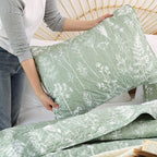 JANZAA Twin Quilt Sage Green Quilt Bed Spread Boho Quilt - Image 4