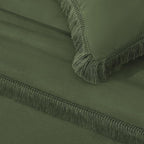 Andency Olive Green Comforter Set Full Size, 3 Pieces Boho Tassel Lightweight - Image 8