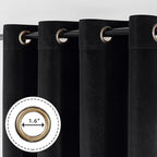 Joydeco Black 100% Blackout Curtains 120 Inch 2 Panels, Luxury Thermal - Image 6