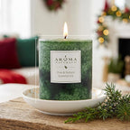 Aroma Naturals Holiday Juniper, Spruce and Basil Essential Oil Pillar Candle - Image 4
