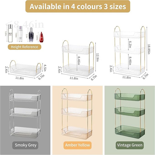 Akinbas 3 Tier Bathroom Organizer Countertop Makeup Perfume Tray Skincare - Image 2
