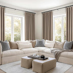 Topfinel 94 Inches Long Taupe Flax Custom Blackout Linen Curtains, Viral Ivory - Image 6