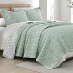 SahSahCasa Quilt Set King Size, 100% Cotton Quilt Bedding Set Bedspread - Image 2