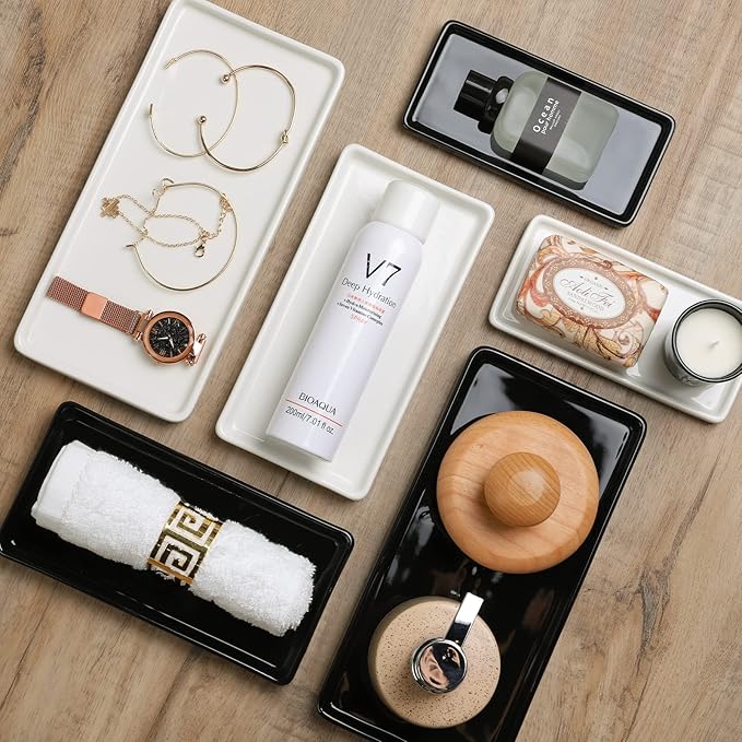 Gurygo 8" Bathroom Trays, Ceramic Vanity Trays - Image 7