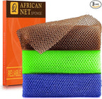 UJFQBH 3 Pieces African Bath Sponge African Net Long Net Bath Sponge by BuyNow
