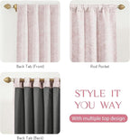 Beauoop Pink Floral Jacquard Blackout Curtains 63 Inches Long 2 Panels - Image 5