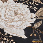 mixinni Floral Duvet Cover King Size, 3 Pieces White Flowers and Gold Leaves - Image 5
