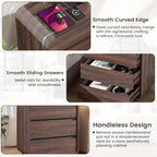 Modern Nightstand Set of 2, 23.2" Wide Wood Bedside Table - Image 7