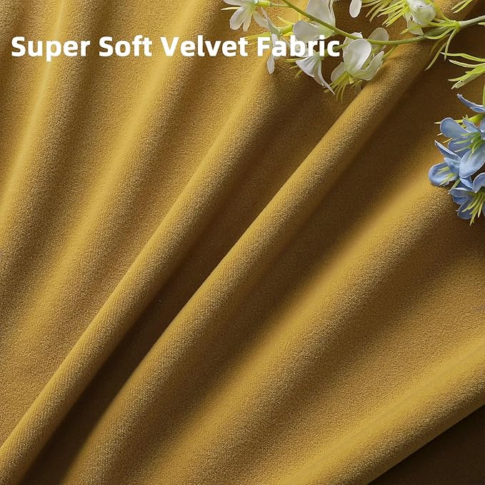 Joydeco Brown Velvet Curtains 120 inch Length 2 Panels, Luxury Blackout Rod - Image 5