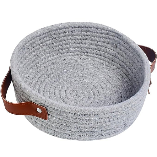 ABenkle Small Storage Basket, Mini Cotton Rope Storage Bin, Cute Tiny Shelf by ABenkle