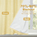 DriftAway Double Layer Linen Blackout Tie Up Curtains Thermal Insulated Fully - Image 2