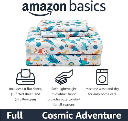 Amazon Basics Kid's Soft Easy-Wash Microfiber 4-Piece Sheet Set - Image 2