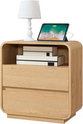 Modern Nightstand, 2 Storage Drawers Side Table, Large End Table Night Stand by StandifurnoFurniture