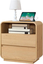 Modern Nightstand, 2 Storage Drawers Side Table, Large End Table Night Stand by StandifurnoFurniture