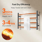 Towel Warmer with Built-in Timer Bathroom Wall Mounted Bath Towel Heater - Image 5