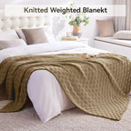 Knitted Weighted Blanket for Adult, No Beads Heavy Blanket 60” x 80'' 20lbs - Image 6