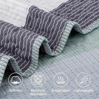 Andency Oversized King Quilt Bedding Set, 120x98Inch Sage Green Stripe - Image 5