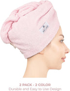 American Soft Linen 100% Cotton Head Towel Cap, Women's Anti Frizz Hair Wrap - Image 3