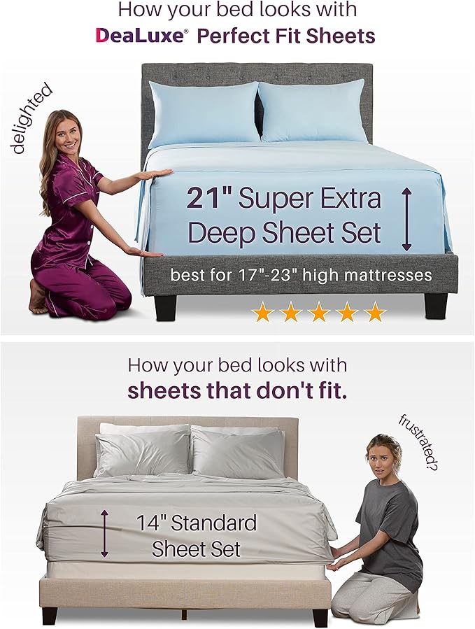 King Deep Pocket Fitted Bed Sheets - Image 7
