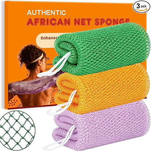 African Net Sponge Authentic, 3 Pieces African Exfoliating Net Sponge Body Back by Unknown