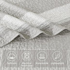 Andency King Size Quilt Set Linen Grey, 3 Pieces Summer Ultra Soft Lightweight - Image 4