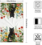 Accnicc 2 Pack Black Cat Bathroom Hand Towels Decorative Spring Floral Dish - Image 7