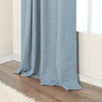 Slate Blue Curtains 108 Inches Long 2 Panel Burg 100% Blackout Boho Linen - Image 9