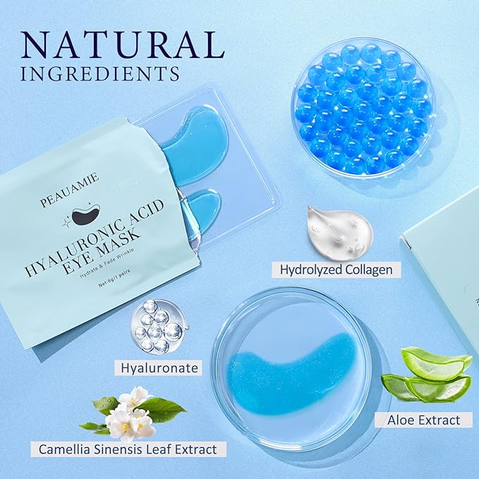 PEAUAMIE Under Eye Patchs Hyaluronic Acid Eye Mask - Image 5