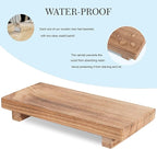 zoocatia Small Wood Tray Pedestal Stand Farmhouse Bathroom Decor Decorative - Image 4