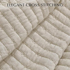 EVERGRACE Cross Stitch Pre-Washed Cotton Quilt Bedding Set Queen Size, - Image 3