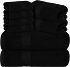 Avalon Towels Luxury 8 Piece Black Towels Set, 2 Bath Towels, 2 Hand Towels and by AvalonTowels