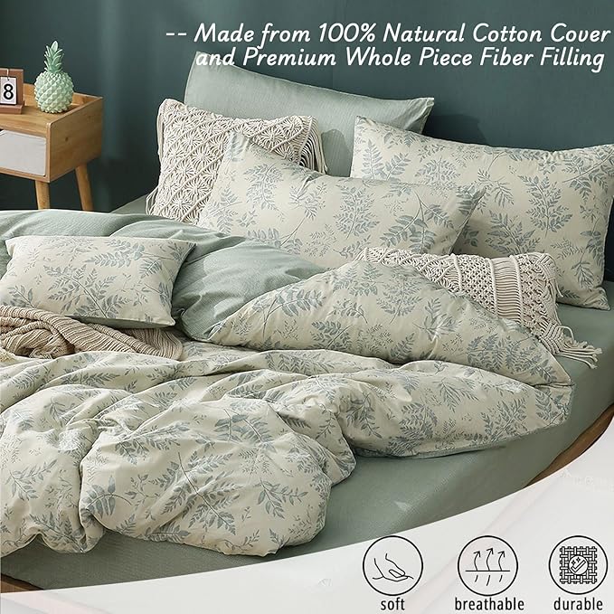 LEMIROE Botanical Cotton Comforter King Size - Image 2