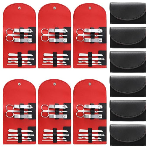 12 Set Manicure Set Bulk Mini Manicure Nail Clipper Kit 7 in 1 Stainless Steel by Lanties
