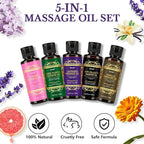 Pjordo 5 Pack Massage Oil for Massage Therapy, Sore Muscle, Syringa & Anti - Image 3