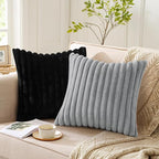 Pallene Faux Fur Plush Lumbar Throw Pillow Covers 12x20 Set of 2, Luxury Soft - Image 3