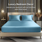 BEDELITE Satin Fitted Sheet and Pillowcases Set, Luxury Soft Similar to Silk - Image 2
