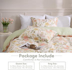 LONAVA King Floral 3 Pcs Duvet Cover Set, Breathable Soft Microfiber Glass - Image 6