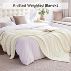 Knitted Weighted Blanket for Adult, No Beads Heavy Blanket 50” x 60'' 10lbs - Image 7
