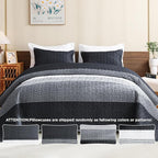 Litanika Quilt King Size Black, Soft Lightweight Polyester Comforter Bedding Set - Image 4
