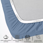 Feather & Stitch 1 PC Fitted Sheet California King Size, 100% Cotton Damask - Image 2