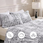 LONAVA King Botaincal 3 Pcs Duvet Cover Set, Breathable Soft Microfiber Deep - Image 3