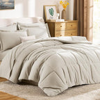 CozyLux Twin XL Comforter Set Beige - Image 9