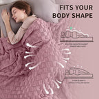 Knitted Weighted Blanket for Adult, No Beads Heavy Blanket 60” x 80'' 15lbs - Image 3