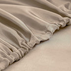 Homiest Taupe Satin Fitted Sheet King Size, Deep Pocket, Luxury & Ultra Soft - Image 4