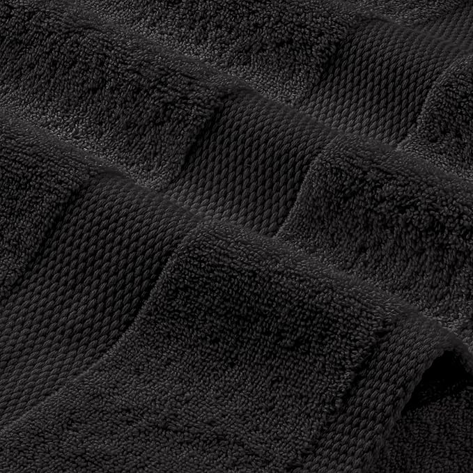 White Classic Wealuxe Black Bath Towels 24x50 Inch, Cotton Towel Set - Image 8