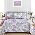 WONGS BEDDING Botanical Quilt Set Queen Size - Image 2
